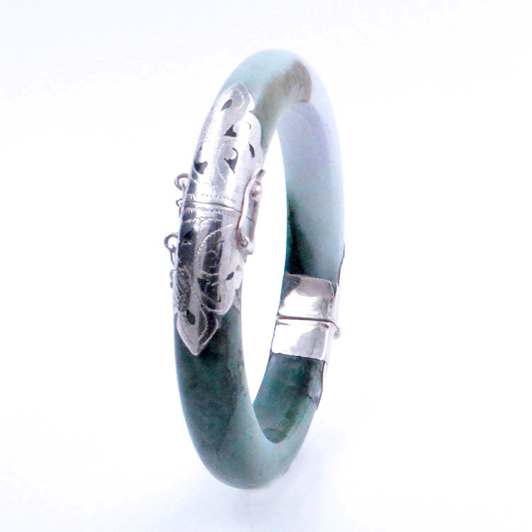 Bracciale Giada Giadeite e argento 925 verde