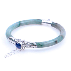 Bracciale Giada Giadeite e argento 925 verde