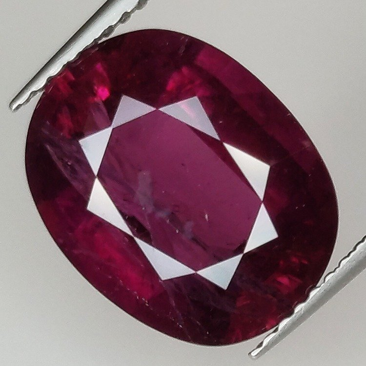 5.87ct Tourmaline Rubellite Oval Cut 13.09x10.41mm