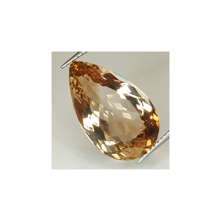 12,73 ct Champagner-Topas im Birnenschliff, 19,25 x 11,56 mm