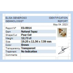 12.73ct Pear Cut Champagne Topaz 19.25x11.56mm