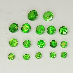 Tsavorite Round Cut 1.35-2.70mm 1ct