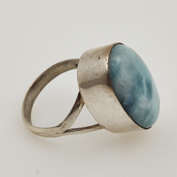 925 ZILVEREN RING het LARIMAR maat16