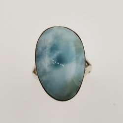 925 ZILVEREN RING het LARIMAR maat16