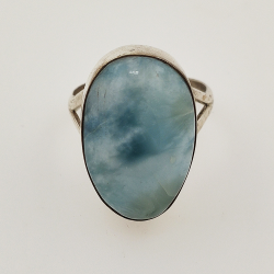 925 ZILVEREN RING het LARIMAR maat16