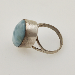 925 ZILVEREN RING het LARIMAR maat16
