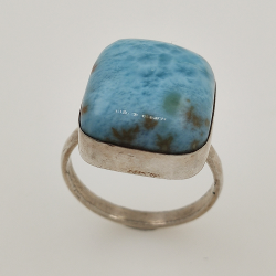 925 ZILVEREN RING het LARIMAR maat16