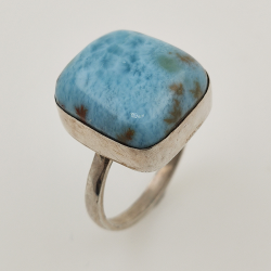 925 ZILVEREN RING het LARIMAR maat16