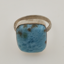 925 ZILVEREN RING het LARIMAR maat16