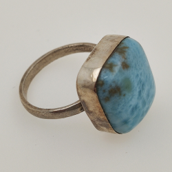 925 ZILVEREN RING het LARIMAR maat16