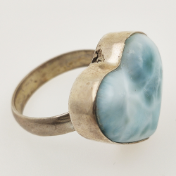 925 ZILVEREN RING het LARIMAR maat16