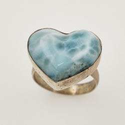 925 ZILVEREN RING het LARIMAR maat16