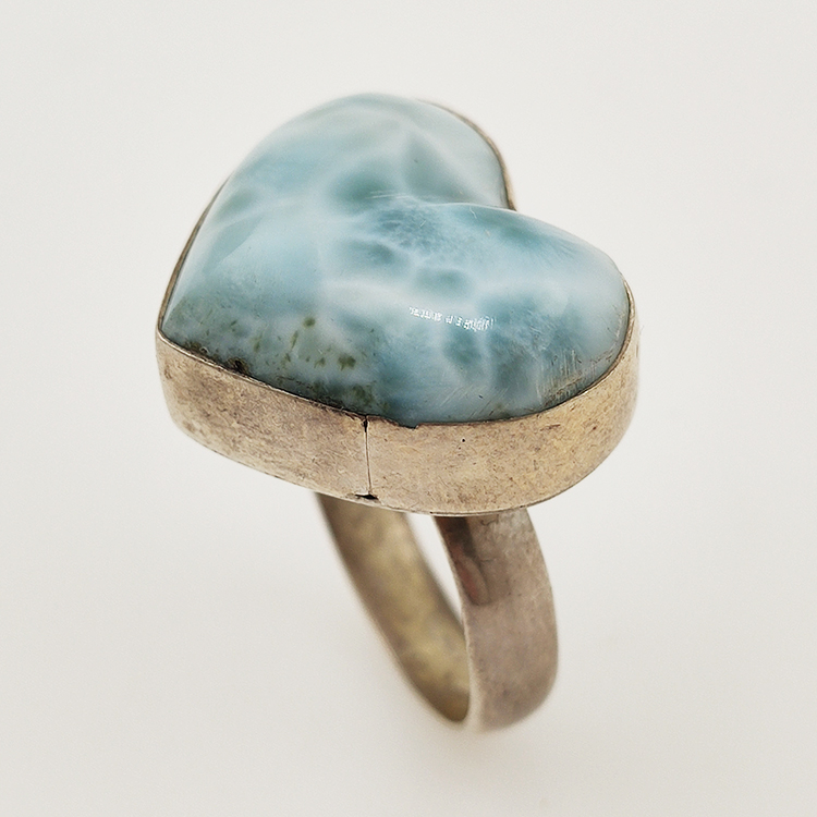 925 ZILVEREN RING het LARIMAR maat16