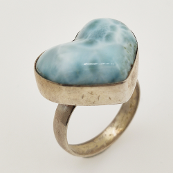 925 ZILVEREN RING het LARIMAR maat16
