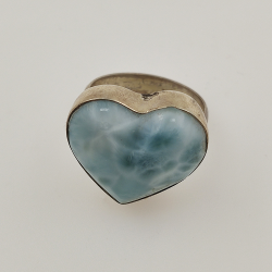 925 ZILVEREN RING het LARIMAR maat16
