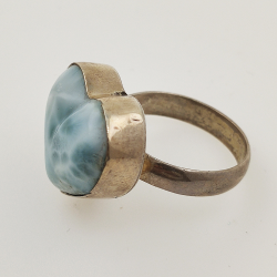 925 ZILVEREN RING het LARIMAR maat16