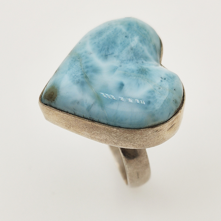 925 ZILVEREN RING het LARIMAR maat16