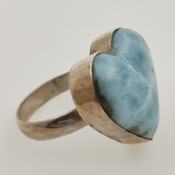 925 ZILVEREN RING het LARIMAR maat16