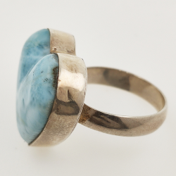 925 ZILVEREN RING het LARIMAR maat16