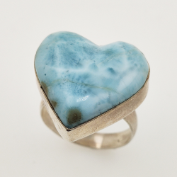 925 ZILVEREN RING het LARIMAR maat16