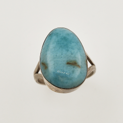 Anneau Bague de ARGENT 925  avec LARIMAR  taille57  6.5gr.