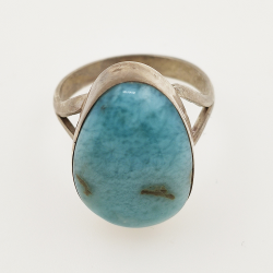 Anneau Bague de ARGENT 925  avec LARIMAR  taille57  6.5gr.