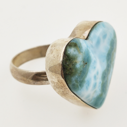925 ZILVEREN RING het LARIMAR maat16