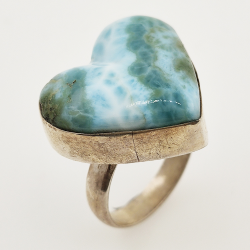 925 ZILVEREN RING het LARIMAR maat16