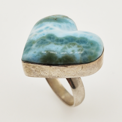 925 ZILVEREN RING het LARIMAR maat16