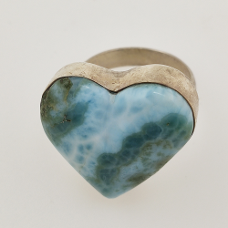 925 ZILVEREN RING het LARIMAR maat16