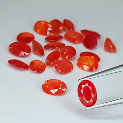 Zaffiro arancione taglio ovale da 9,93 ct, 21 pezzi