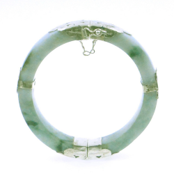 Jadeite Jade et argent 925 Bracelet vert