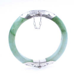 Jadeite Jade et argent 925 Bracelet vert