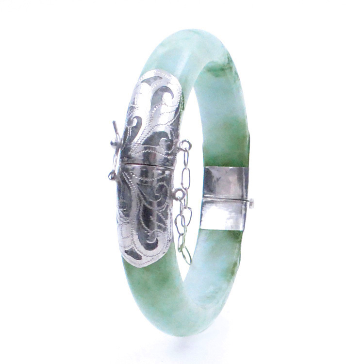 Bracciale Giada Giadeite e argento 925 verde