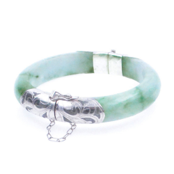 Bracciale Giada Giadeite e argento 925 verde