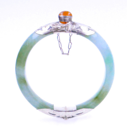 Bracciale Giada Giadeite e argento 925 verde