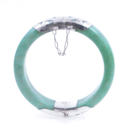 Jade Jadeite and 925 Silver green bracelet