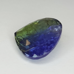 Tanzanite bleue 10,74 ct taille poire 16,76x15,14 mm