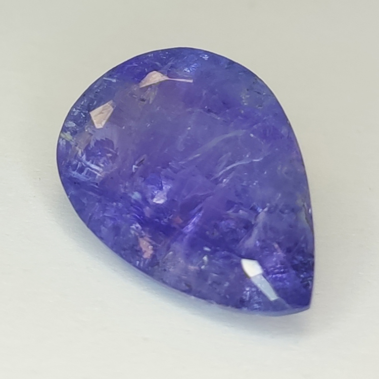 12,38 ct blauer Tansanit im Birnenschliff, 18,39 x 12,59 mm