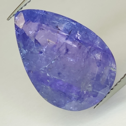 12,38 ct blauer Tansanit im Birnenschliff, 18,39 x 12,59 mm