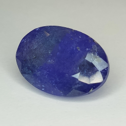 Tanzanite bleue 15,59 ct, taille ovale 19,06 x 12,95 mm