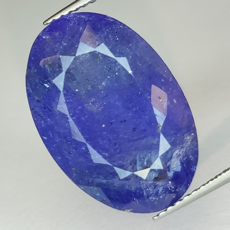 15,59 ct blauer Tansanit im Ovalschliff, 19,06 x 12,95 mm