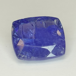 8,86 ct blauer Tansanit im Kissenschliff, 13,14 x 11,92 mm