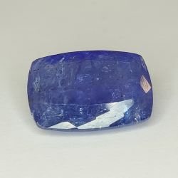 Tanzanite bleue 12,93 ct taille coussin 11,55x12,43 mm