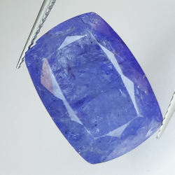 Taglio a cuscino di tanzanite blu da 12,93 ct, 11,55x12,43 mm