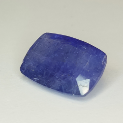 12,93 ct blauer Tansanit im Kissenschliff, 11,55 x 12,43 mm