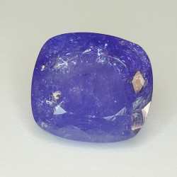 15,45 ct blauer Tansanit im Kissenschliff, 15,03 x 13,71 mm