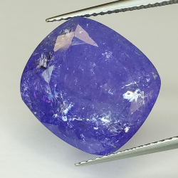 Tanzanite bleue 15,45 ct, taille coussin 15,03x13,71 mm