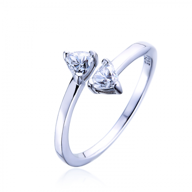 Moissanite and 925 Silver Ring