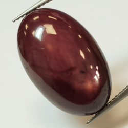 Cabochon ovale Rubis étoilé 25,35 ct 25,35x12,93 mm